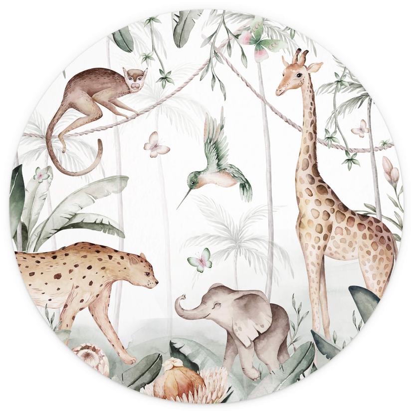 Behangcirkel Kvilis - Jungle Party - vliesbehang/zelfklevend vliesbehang