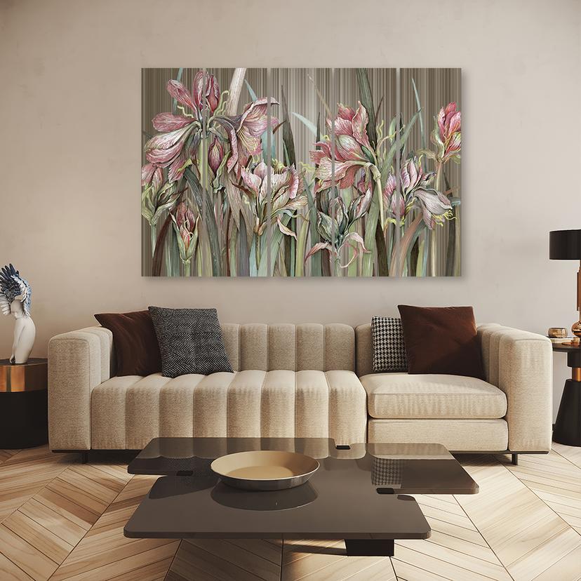 Stampa su tela 5 pezzi, fiori di iris