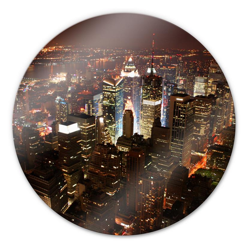 Tableau en verre - Manhattan - rond