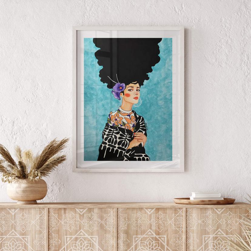 Poster Hülya - Hibiscus in her hair