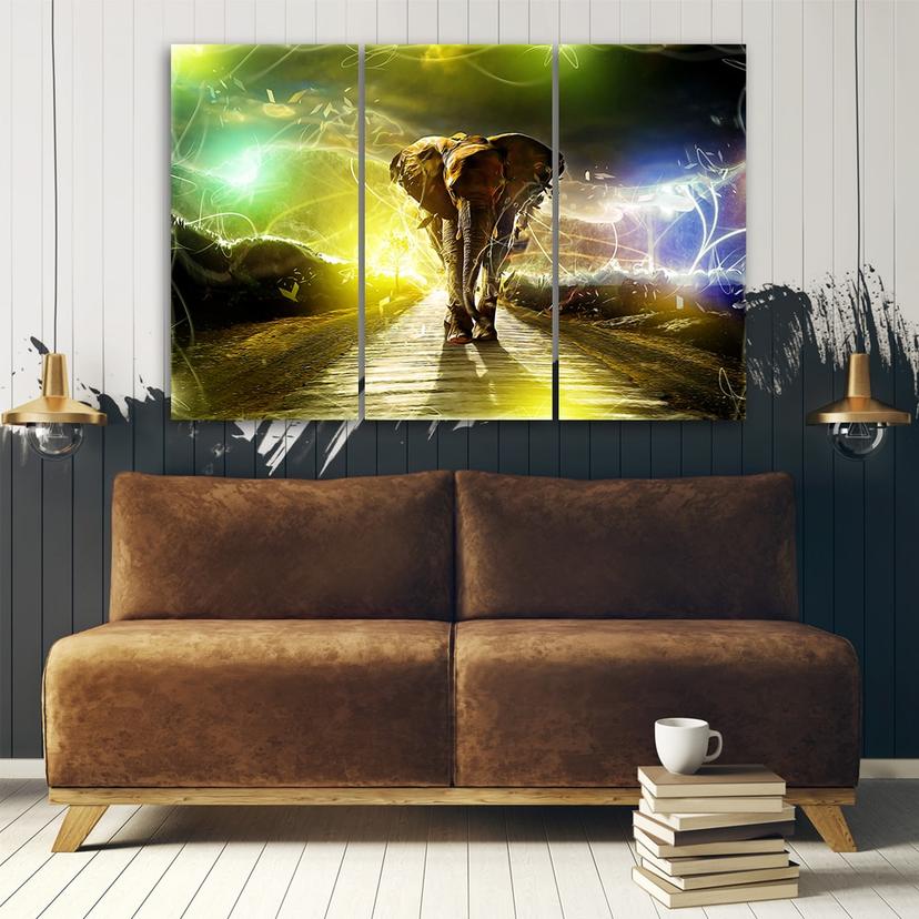 Stampa su tela 3 pezzi Elefante Animale Storm Road