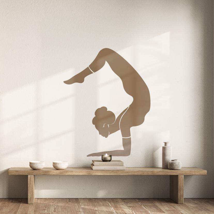 Adesivo murale yoga silhouette scorpione unicolore