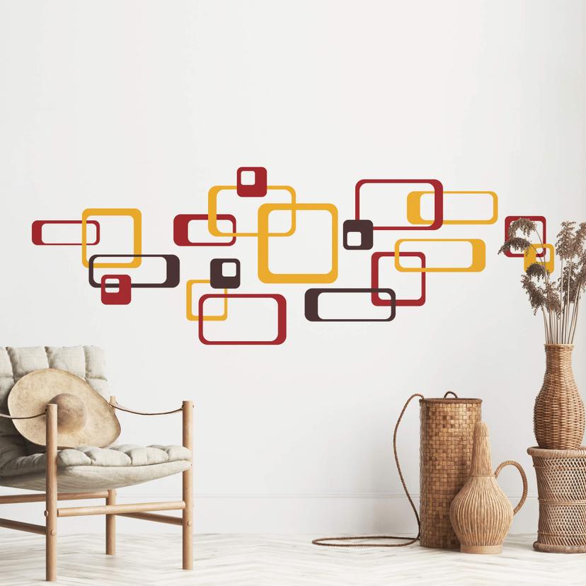 Wallsticker - Retro Rektangel Orange