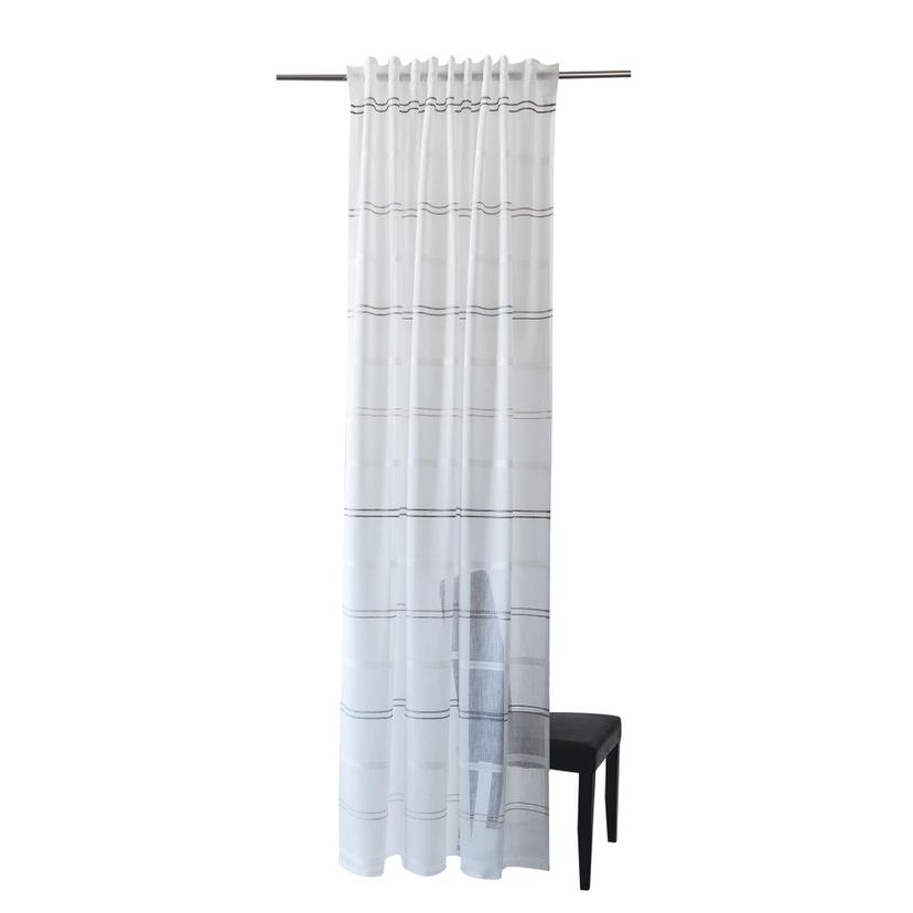 Homing Fertigschal mit verdeckten Schlaufen Linus weiß/grau -  2,45 x 1,4 m