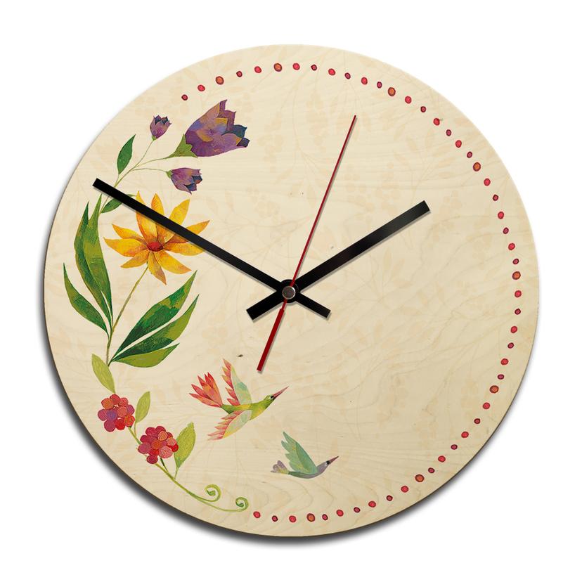 Horloge murale en bois - Blanz - Poésie de fleur