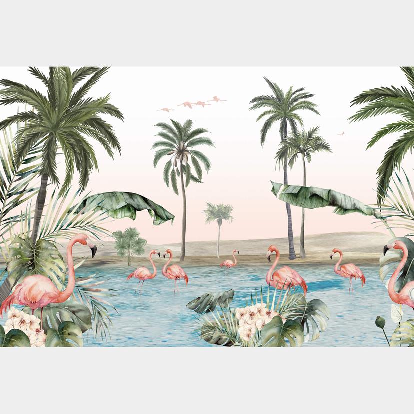 Kikki Belle - Fototapet Flamingo oasis