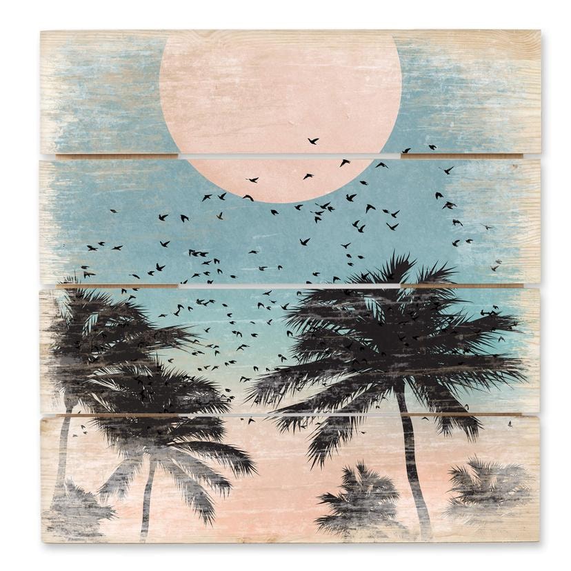 Cuadro de madera Cubistika - Puesta de sol - 40x41,5 cm