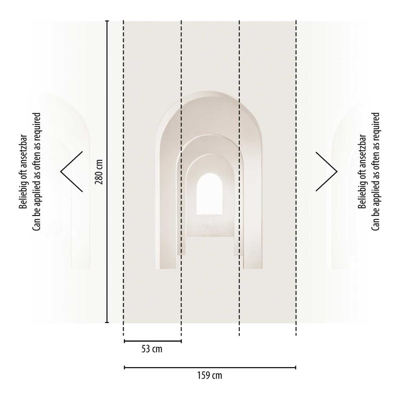 carta da parati architettura in bianco beige - carta da parati in tessuto non tessuto effetto 3D - d