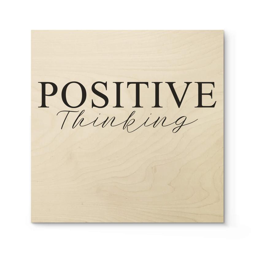 Tableau en bois Positive Thinking - Carré