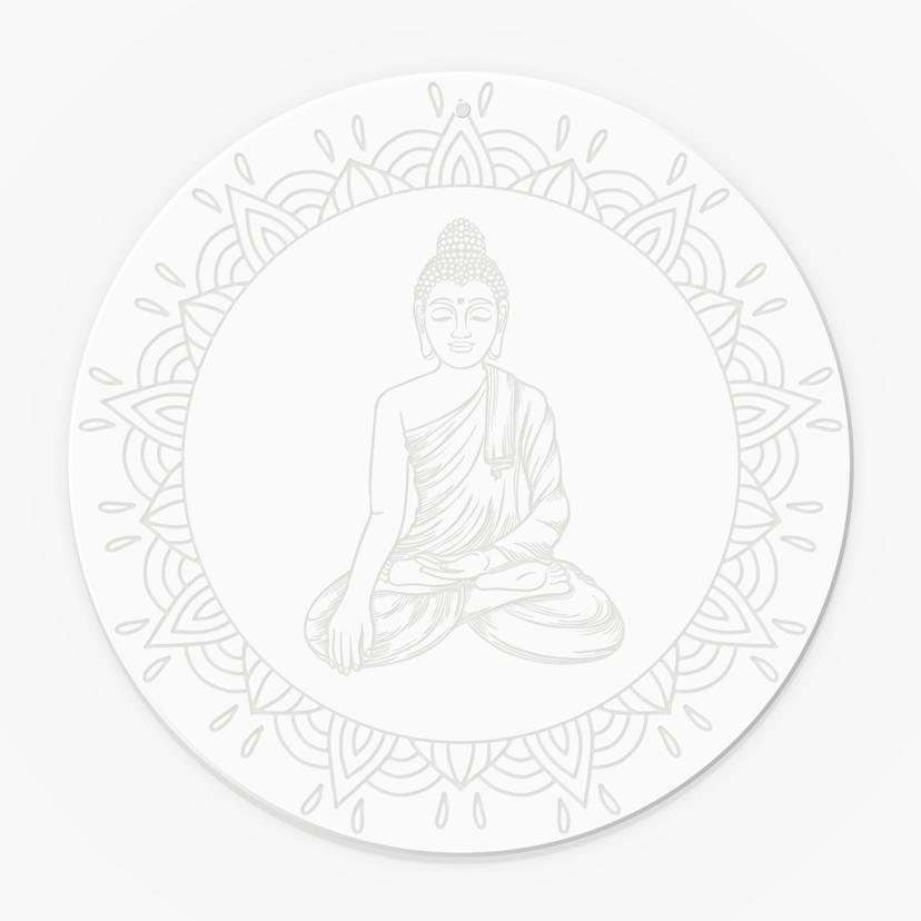 Quadro in acrilico, immagine da appendere alla finestra Buddha - rotondo