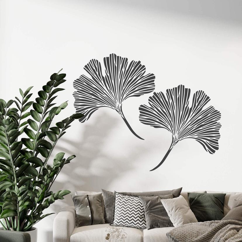Adesivo murale Foglie di gingko (2 parti)