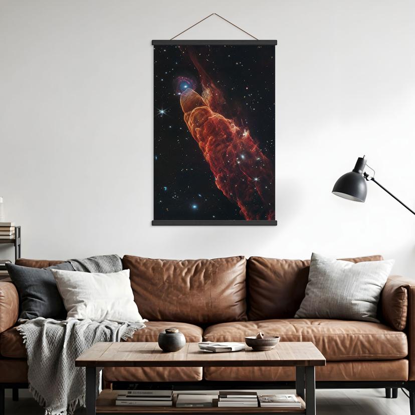 Stampe su tessuto James Webb Telescope - Vortice cosmico Herbig Haro 49/50