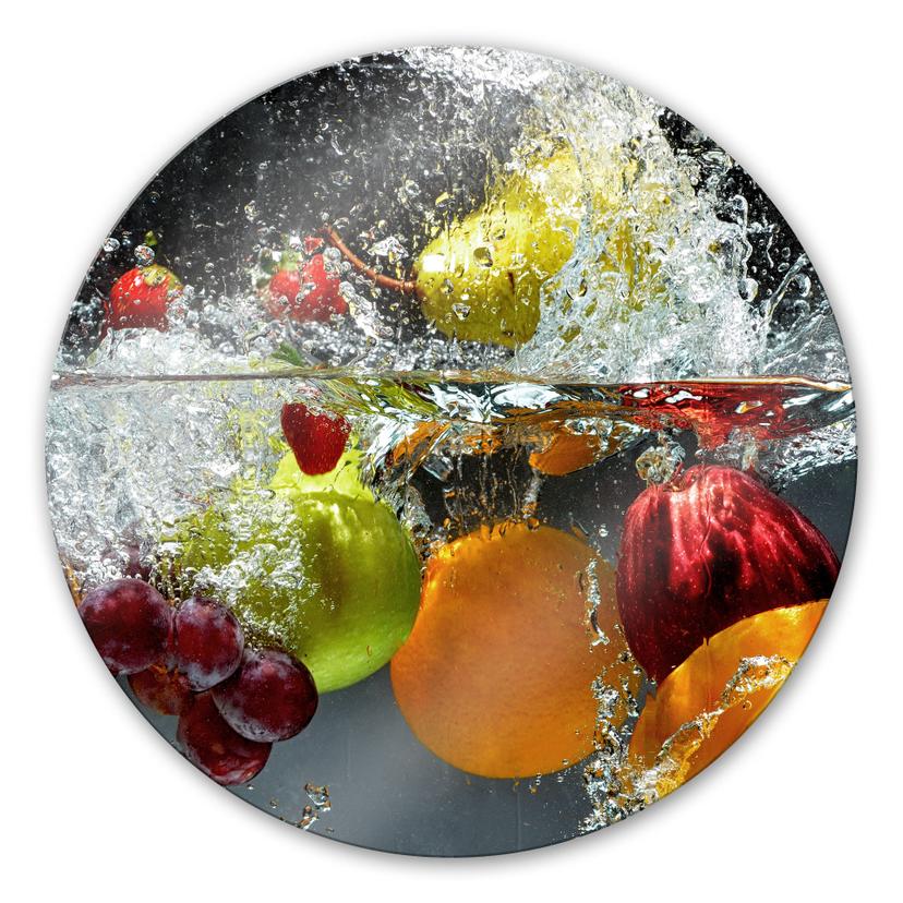 Glasbillede - Forfriskende Frugt - Rund