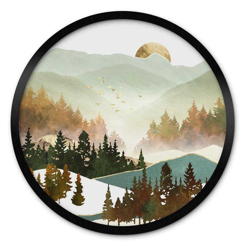 Póster SpaceFrog Designs - Mañana de otoño - Redondo