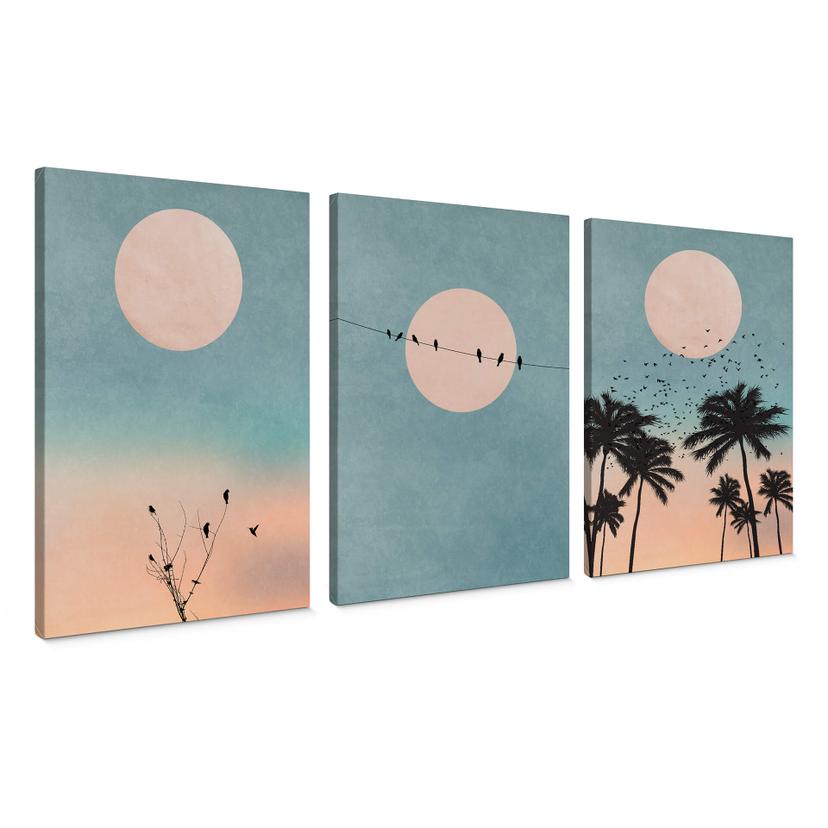 Tableau sur toile-Set Kubistika - Lunes (3 parties)