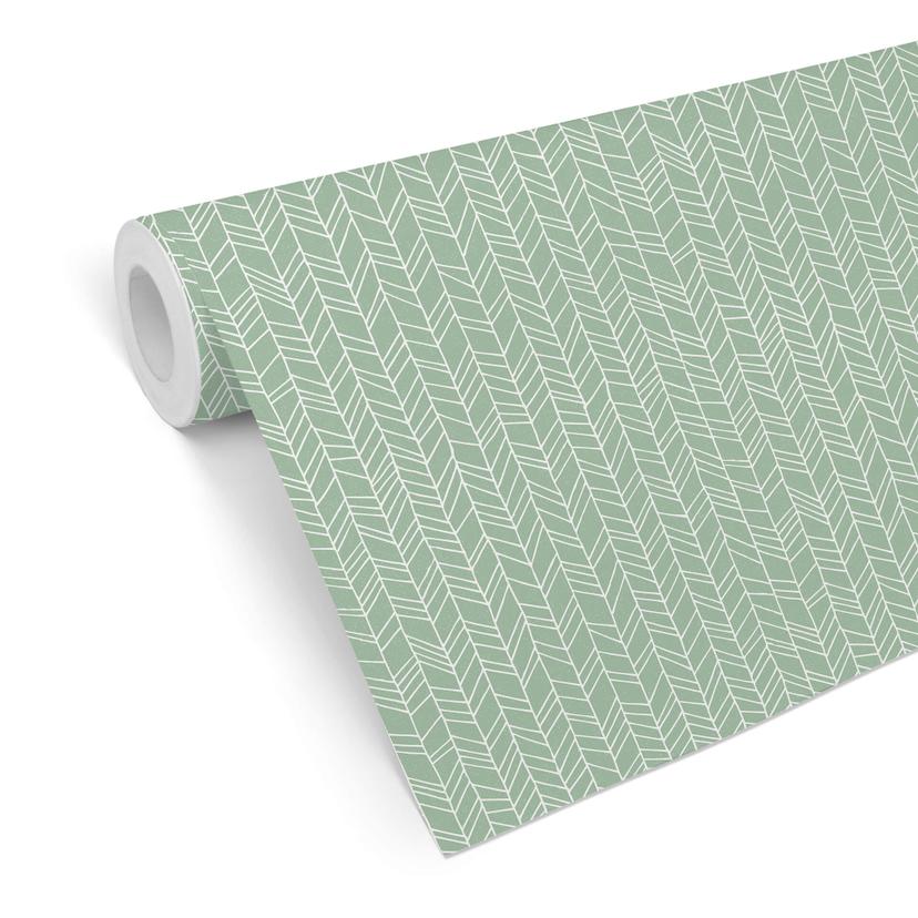 Papier peint à motifs - Lignes abstraites - vert