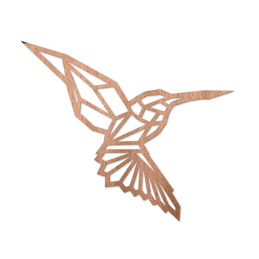 Konst i mahognyträ - Origami-kolibri