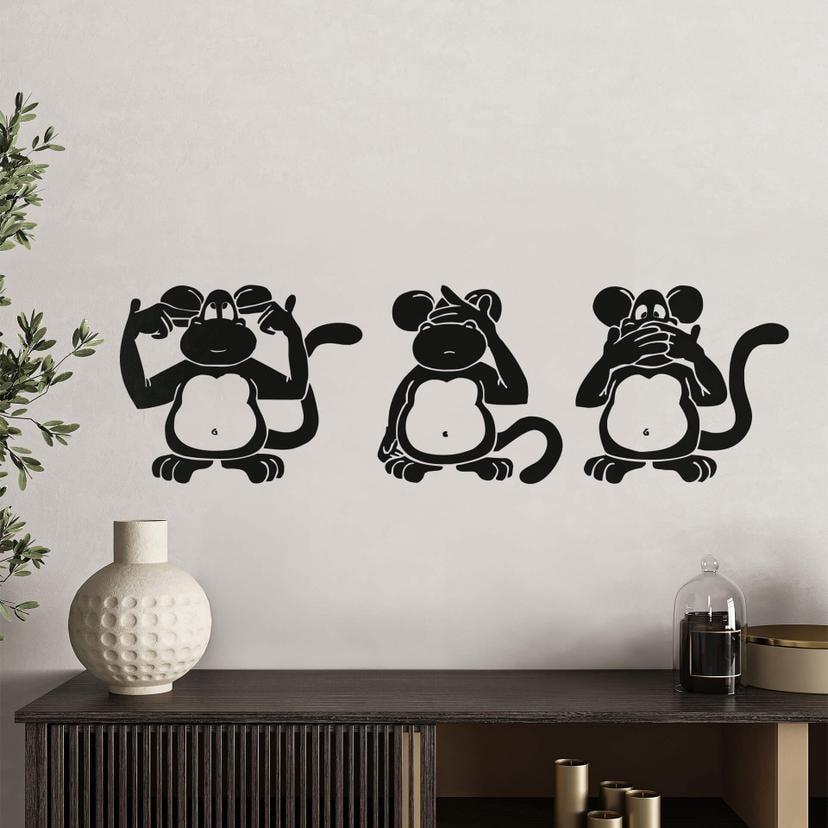 Sticker mural - Singes de la Sagesse 2