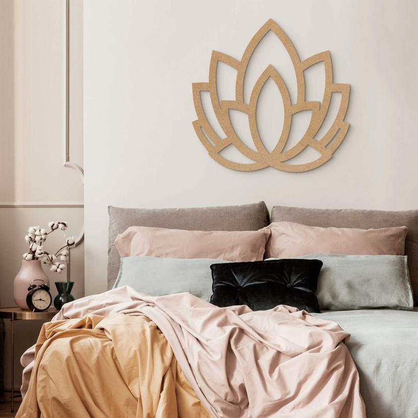 MDF - Decoración en madera naturaleza - Flor de loto yoga