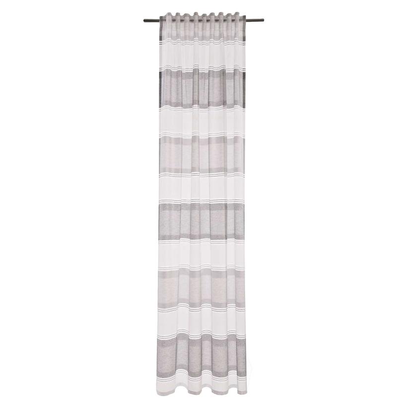 Homing Vorhang mit verdeckten Schlaufen Marley weiß, grau, silber -  2,45 x 1,4 m