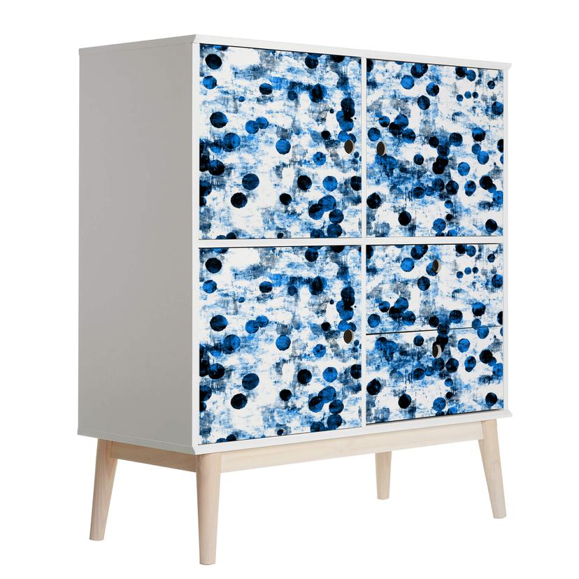 Møbelfolie, dekorativ folie - kan tørres af - Blue Dots