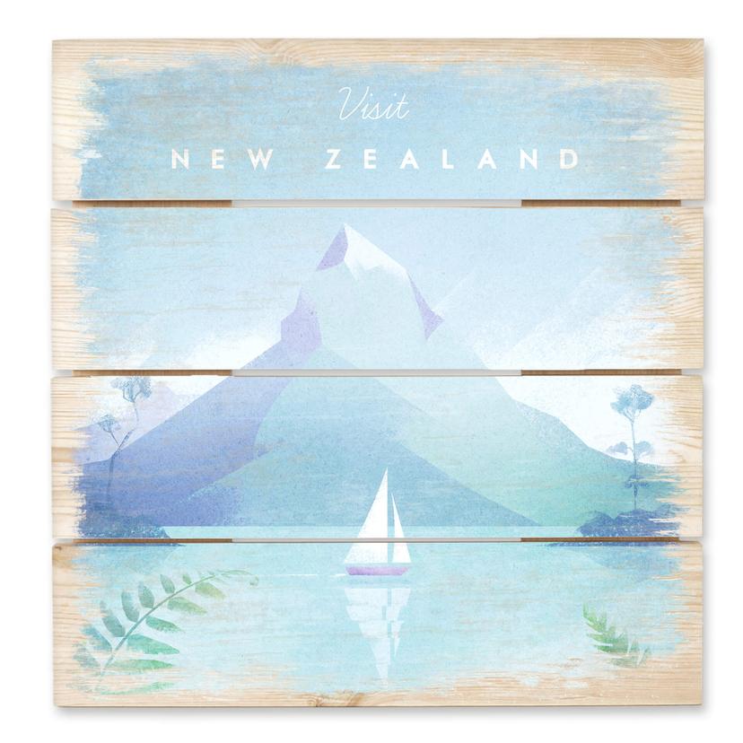 Cuadro de madera Rivers - Nueva Zelanda - 40x41,5 cm