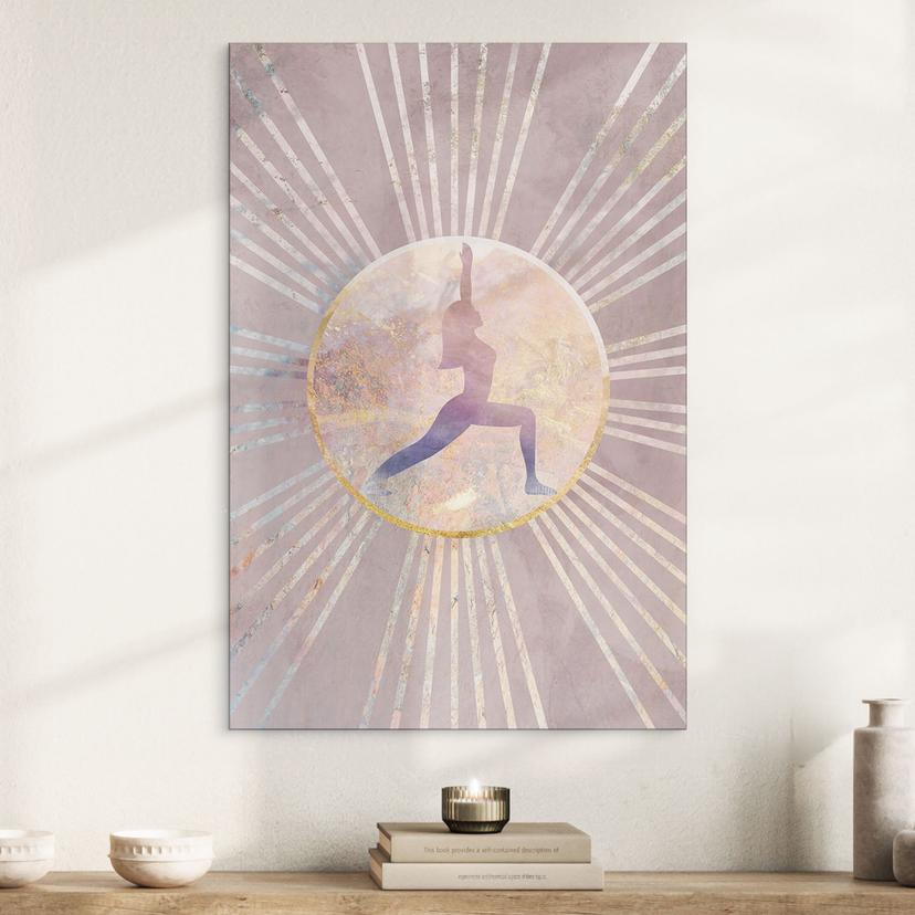 Stampe per pareti con il saluto al sole rosa - Manovski - Alu-Dibond