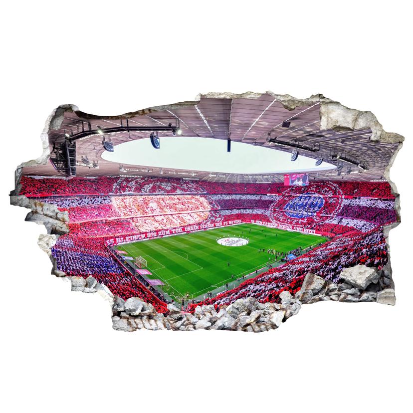 3D Wandsticker Wandtattoo FC Bayern Stadion Choreo bei Tag