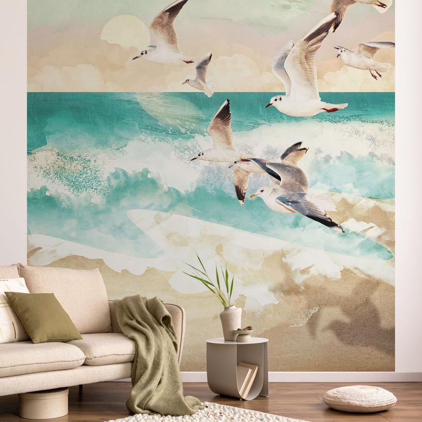 Fotomural Gaviotas en la playa - SpaceFrog Designs