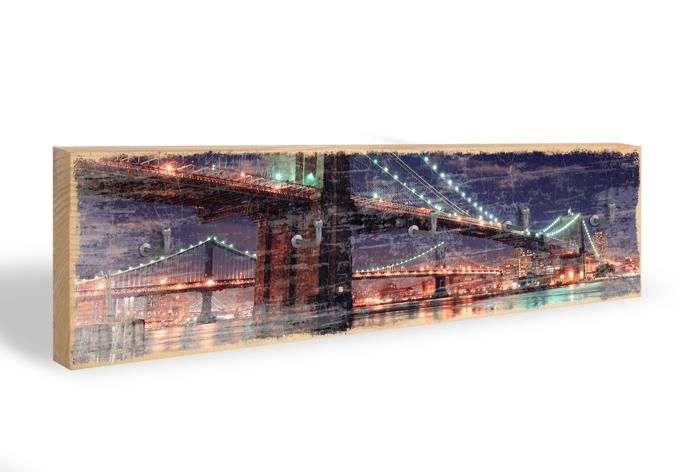 Sleutelbord Manhattan Bridge at Night 02 + 5 Haken