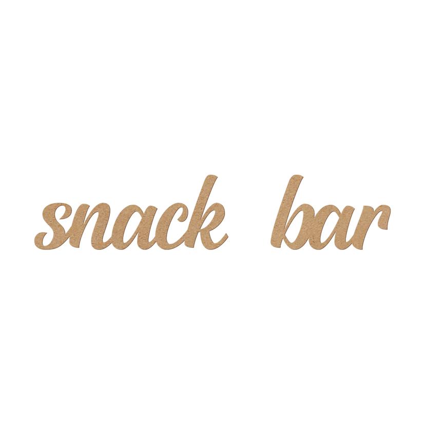 letras 3D para la cocina - Snack Bar - MDF naturaleza