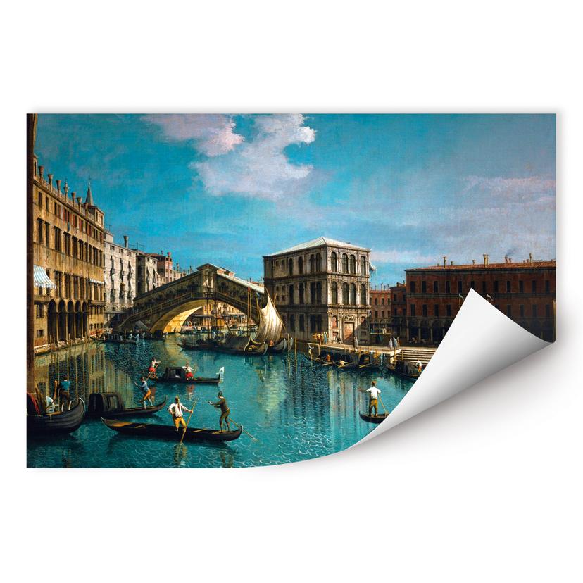 Zelfklevende Poster Canaletto - Rialto brug in Venetie
