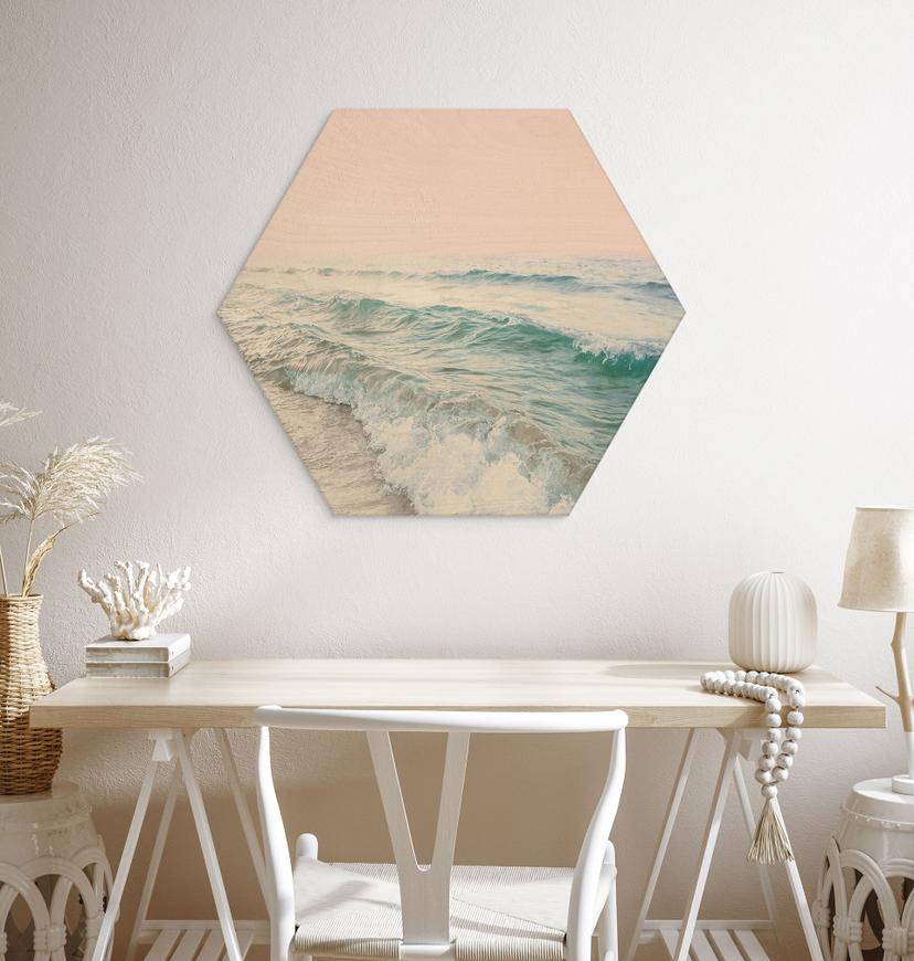 Esagono in legno Cielo rosa sul mare - Sisi & Seb