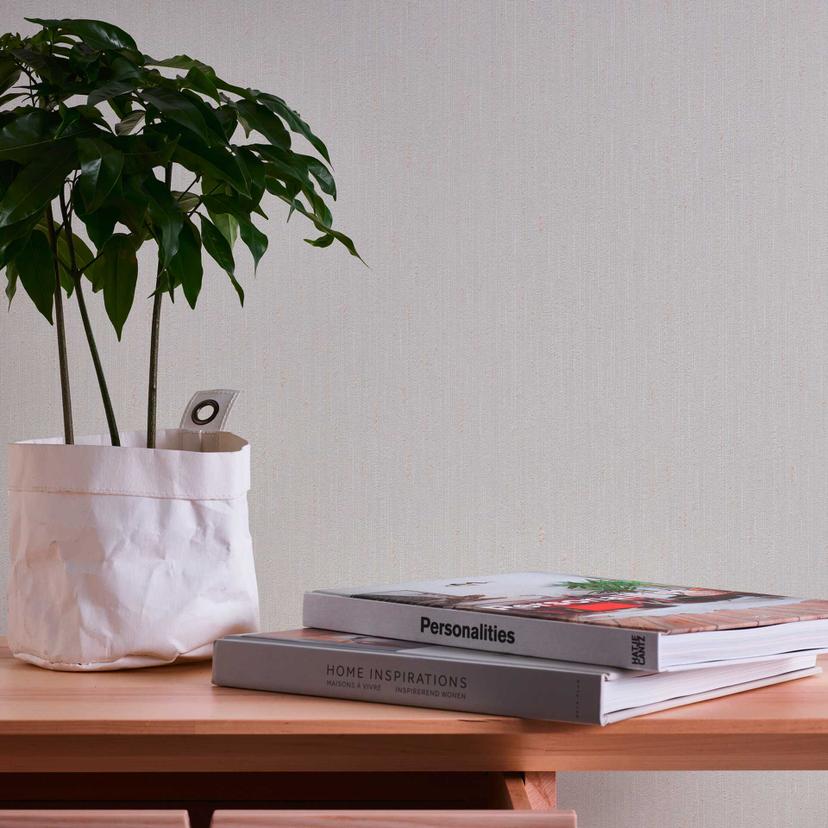 Stribemønster grå beige - stribet tapet - ensfarvet non-woven tapet