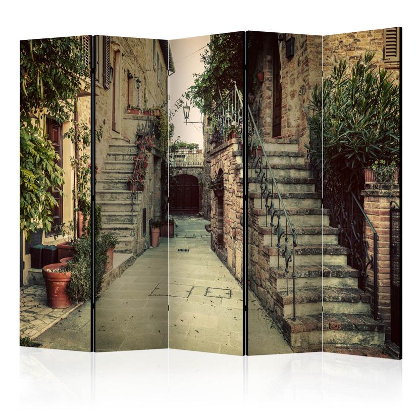 Screen room divider - Tuscan memories, 5-delt - 225x172 cm