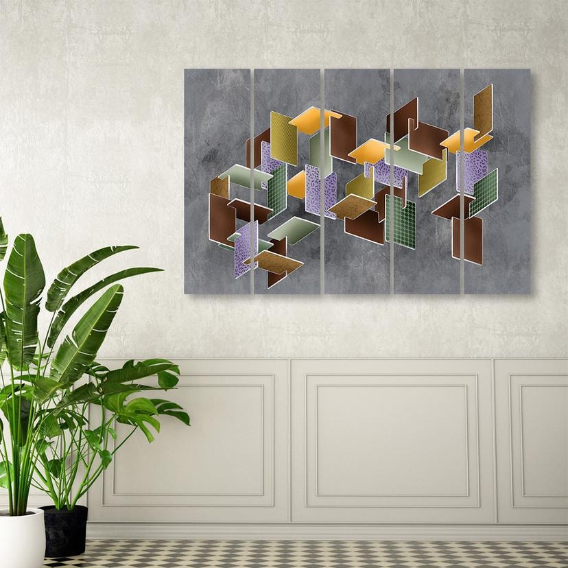 Stampa su tela 5 parti, puzzle 3D