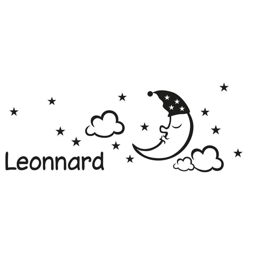 Sticker mural  + Prénom et ciel étoilé