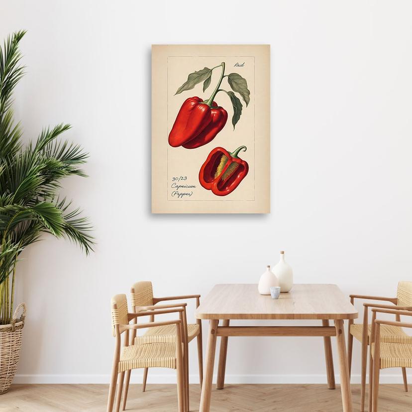 Leinwandbild Gemüse Weinlese Paprika
