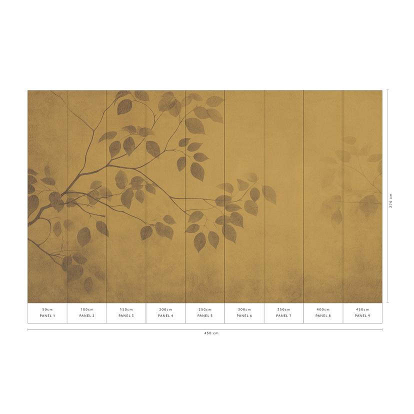 Papel pintado motivo hoja Big Pictures beige 4,50 x 2,70 m