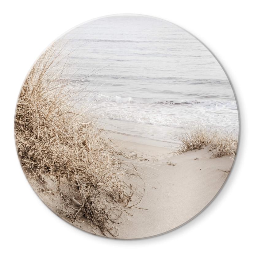 Tableau sur verre rond 1X Studio - Plage de dunes