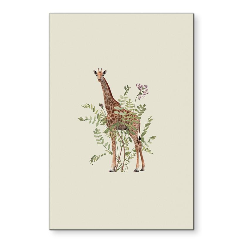 Wandbild Florale Giraffe - Frida Floral Studio - Alu-Dibond