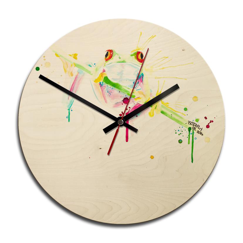Horloge murale en bois - Buttafly - Frog