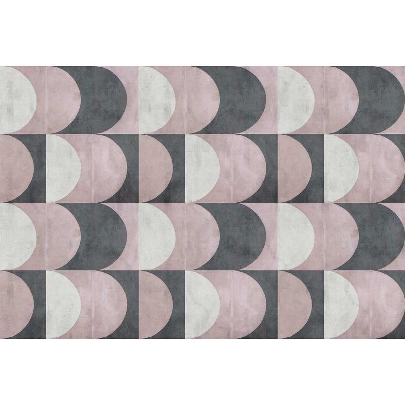 Carta da parati geometrica a cerchi - grigio rosa - carta da parati moderna in tessuto non tessuto