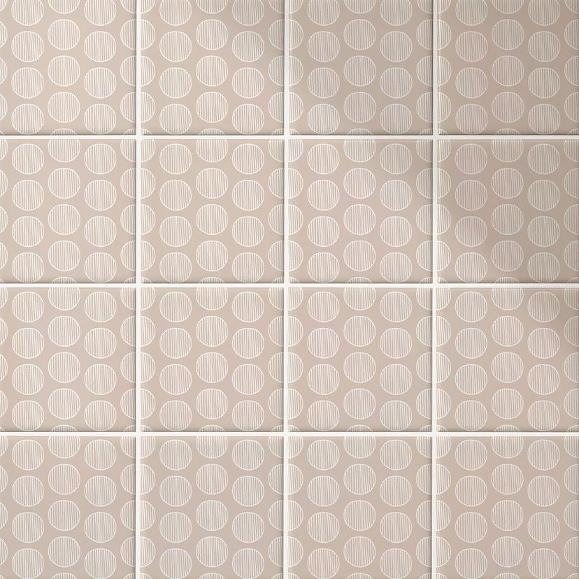 Azulejos Adhesivos Boho - círculos marrón pastel - lote de 12
