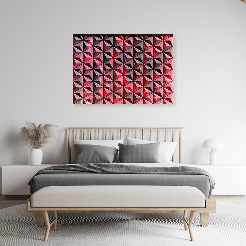 Stampe su tela, geometria rossa