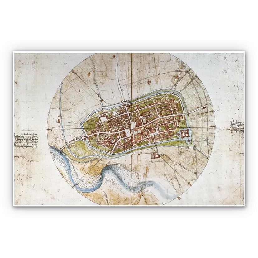 Tableau Forex - De Vinci - Plan de la ville d'Imola