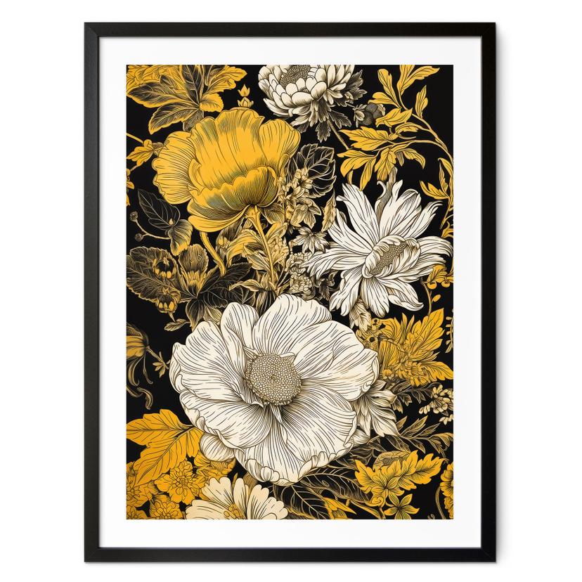 Plakat Blomsterpragt i okker - Jaszke