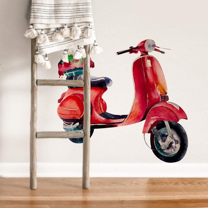 Wandtattoo Kvilis - Rote Vespa