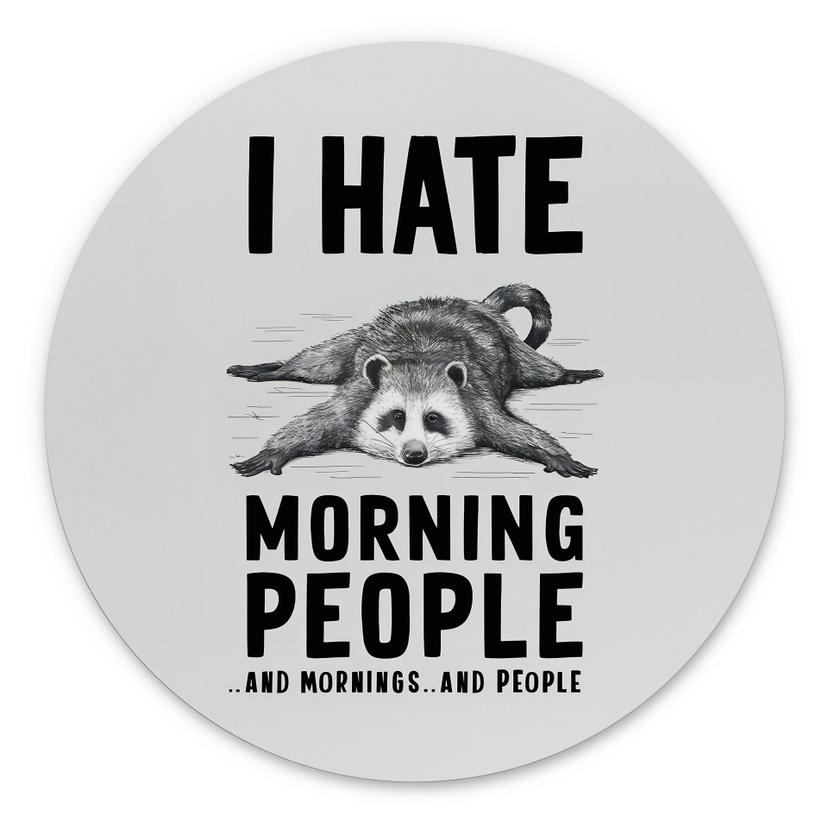 Dibond vægdekoration I hate morning people - Magnusson