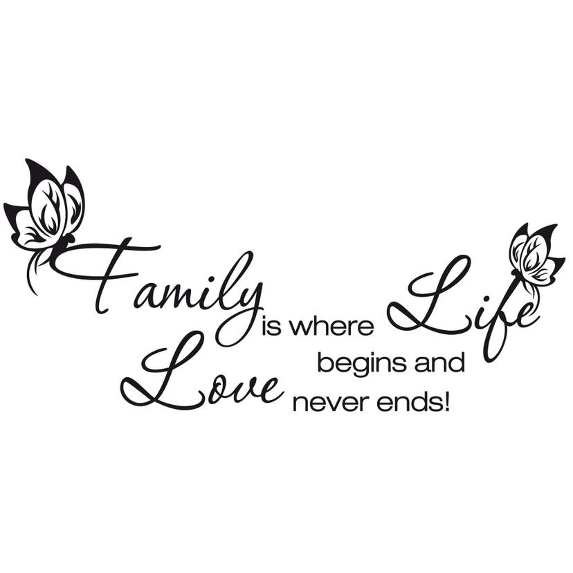Adesivo murale - Family is where life begins...